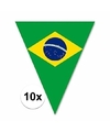 10x Braziliaanse decoratie vlaggenlijnen