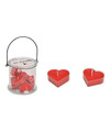 10x Rode hartjes kaarsjes met theelichthouder potje 13 cm valentijn-bruiloft