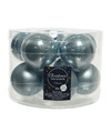 10x stuks glazen kerstballen lichtblauw 6 cm mat-glans