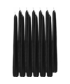 12x Lange kaarsen zwart 25 cm 8 branduren dinerkaarsen-tafelkaarsen