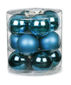 12x stuks glazen kerstballen diep blauw 8 cm glans en mat