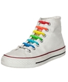 14x Regenboog kleuren schoenveters elastisch-elastiek siliconen