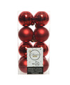 16x Kunststof kerstballen glanzend-mat kerst rood 4 cm kerstboom versiering-decoratie