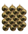 18x Glazen kerstballen glans goud 8 cm kerstboom versiering-decoratie