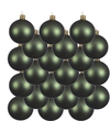 18x Glazen kerstballen mat donkergroen 8 cm kerstboom versiering-decoratie