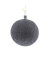 1x Grijze Cotton Balls kerstballen decoratie 6,5 cm