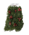 1x Kerst guirlande groen met rode cadeautjes versiering 270 cm dennenslinger versiering-decoratie