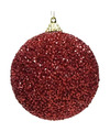 1x Kerstballen kerst rode glitters 8 cm met kralen kunststof kerstboom versiering-decoratie