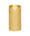 1x LED kaarsen-stompkaarsen goud met dansvlam 15 cm
