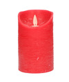 1x LED kaarsen-stompkaarsen rood met dansvlam 12,5 cm