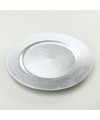 1x Ronde zilverkleurige onderzet diner-eettafel borden 33 cm