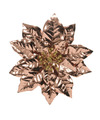 1x stuks decoratie bloemen kerstster koper glitter op clip 24 cm