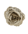1x stuks decoratie bloemen roos champagne glitter op clip 18 cm