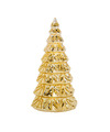 1x stuks led kaarsen kerstboom kaars goud D10 x H23 cm