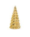 1x stuks led kaarsen kerstboom kaars goud D9 x H15 cm