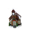 1x Verlichte kerstdorp huisjes-kersthuisjes kerkjes-kerken 13,5 cm