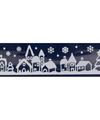 1x Witte kerst raamstickers witte stad met huizen 12,5 x 58,5 cm