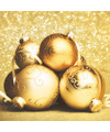 20x stuks kerst thema tafel servetten Golden Baubles 33 x 33 cm