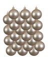 24x Glazen kerstballen mat licht parel-champagne 6 cm kerstboom versiering-decoratie