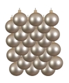 24x Glazen kerstballen mat licht parel-champagne 8 cm kerstboom versiering-decoratie
