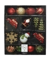 25x Kunststof kerstballen-kersthangers rode-gouden-donkergroene kerstboom versiering-decoratie