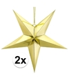 2x Gouden sterren kerstdecoratie 45 cm