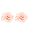 2x Kerst hangdecoratie op clip roze bloempje-roosje 12 cm