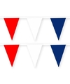 2x Rode-witte-blauwe Franse-Frankrijk slinger van stof 10 meter feestversiering