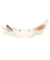 2x stuks Kerstversiering-kerstdecoratie vogels op clip wit 11 cm
