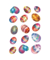 30x Gekleurde paaseieren stickers met glitters