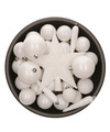 33x stuks kunststof kerstballen met piek 5-6-8 cm wit incl. haakjes