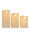 3x Parel witte nep kaarsen met led-lichtjes