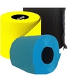 3x Rol gekleurd toiletpapier turquoise-geel-zwart
