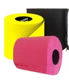 3x Rol gekleurd toiletpapier zwart-geel-fuchsia roze