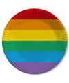 40x Regenboog thema Gay Pride versiering papieren wegwerp borden 23 cm