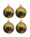 4x Glazen kerstballen glans goud 10 cm kerstboom versiering-decoratie
