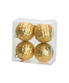 4x Luxe gouden kunststof kerstballen 8 cm kerstboomversiering