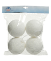 4x Witte sneeuwballen-sneeuwbollen 10 cm