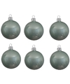 6x Glazen kerstballen glans mintgroen 8 cm kerstboom versiering-decoratie