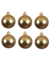 6x Glazen kerstballen mat goud 6 cm kerstboom versiering-decoratie