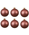 6x Glazen kerstballen mat oud roze 8 cm kerstboom versiering-decoratie