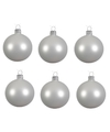 6x Glazen kerstballen mat winter wit 8 cm kerstboom versiering-decoratie