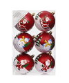 6x Kunststof kerstballen met kerstmannen en sneeuwpoppen 8 cm