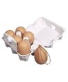 6x stuks plastic bruine paas eieren met hangers 6 cm