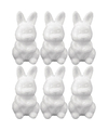 6x Styrofoam konijntje-haasje 8 cm decoratie-versiering