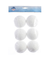 6x Witte sneeuwballen-sneeuwbollen 8 cm