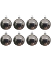 8x Glazen kerstballen glans zilver 10 cm kerstboom versiering-decoratie