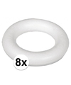8x Ringen van piepschuim 15 cm