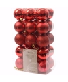 Ambiance Christmas kerstboom decoratie kerstballen 6 cm rood 30 stuks