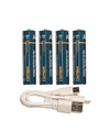 Anna Collection oplaadbare batterijen AA 4x stuks met USB kabel